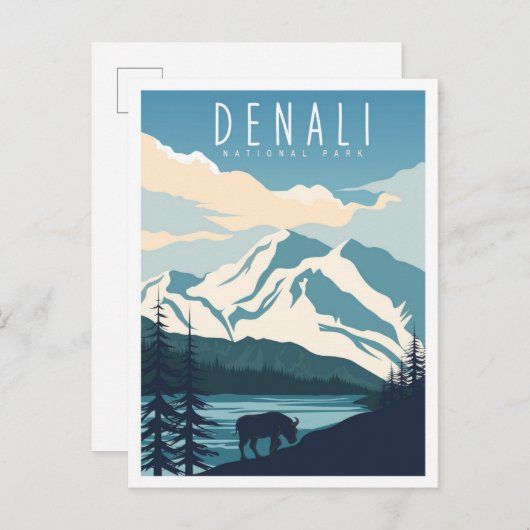 Denali National Park Alaska USA Travel Briefkaart (Voorkant / Achterkant)