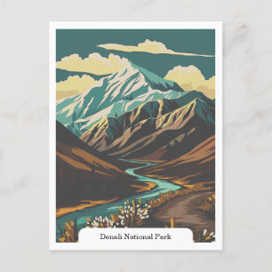 Denali National Park, Alaska, Verenigde Staten Briefkaart
