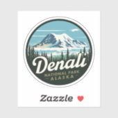 Denali National Park Alaska Vintage Travel Sticker (Vel)