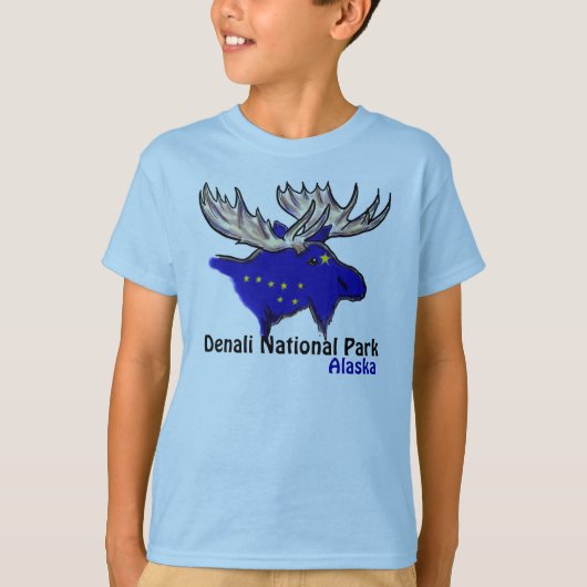 Denali National Park Alaska vlag elk boys t-shirt (Voorkant)