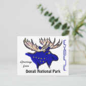 Denali National Park Alaska vlag elk briefkaart (Staand voorkant)