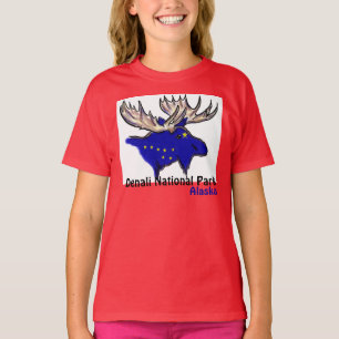 Denali National Park Alaska vlag elk meisjes t-shi T-shirt