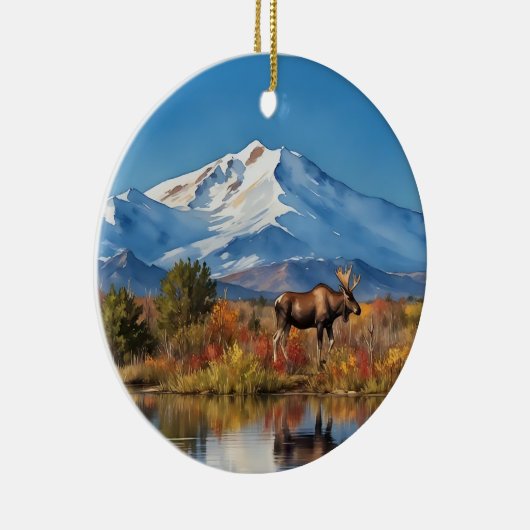 Denali National Park Alaska Waterverf Keramisch Ornament (Rechts)