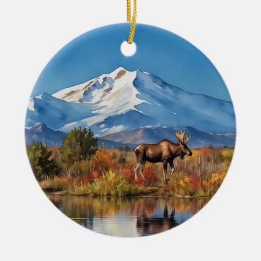 Denali National Park Alaska Waterverf Keramisch Ornament (Voorkant)