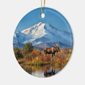 Denali National Park Alaska Waterverf Keramisch Ornament (Links)