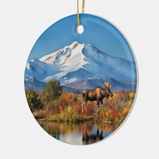 Denali National Park Alaska Waterverf Keramisch Ornament (Links)
