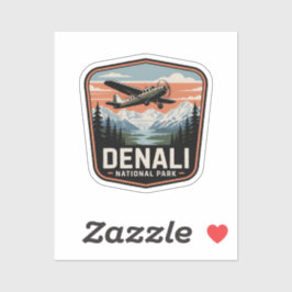 Denali National Park Bush-vliegtuig Retro Reis Bad Sticker