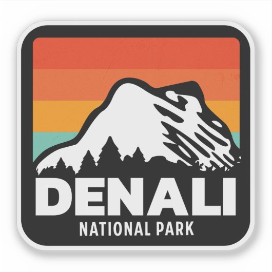 Denali National Park Cool Retro Gift Sticker (Voorkant)