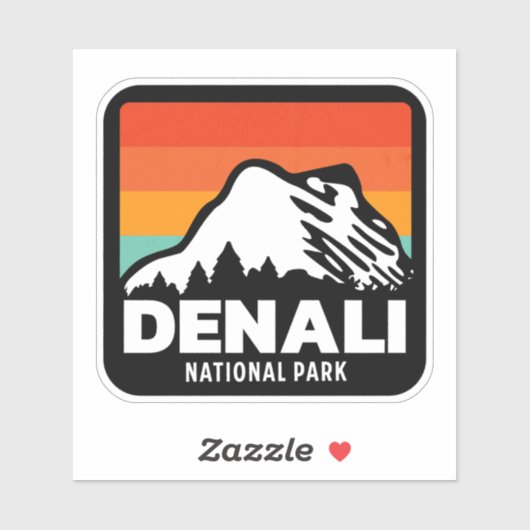 Denali National Park Cool Retro  Gift Sticker (Vel)
