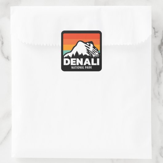 Denali National Park Cool Retro Gift Vierkante Sticker (Tas)
