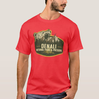 Denali National Park en Preserve Alaska Retro Slec T-shirt