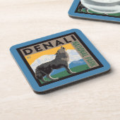 Denali National Park | Howling Wolf Bier Onderzetter (Linkerzijde)