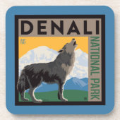 Denali National Park | Howling Wolf Bier Onderzetter (Voorkant)