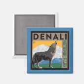 Denali National Park | Howling Wolf Magneet (Voorkant / Achterkant)