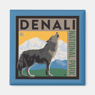 Denali National Park   Howling Wolf Magneet