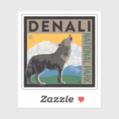 Denali National Park | Howling Wolf Sticker (Vel)