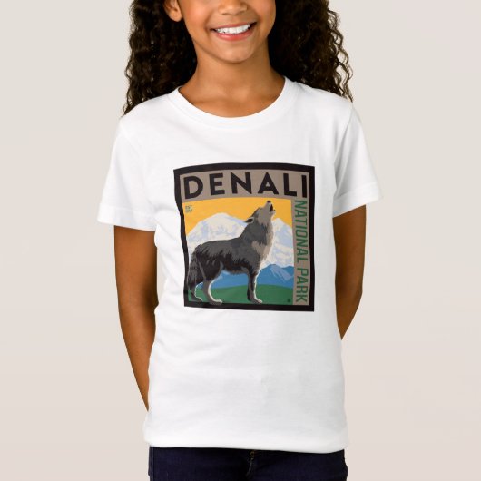 Denali National Park | Howling Wolf T-shirt (Voorkant)