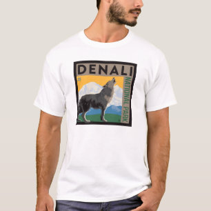 Denali National Park   Howling Wolf T-shirt