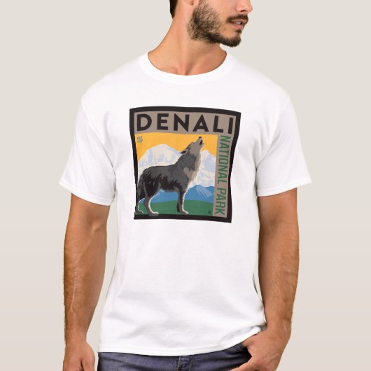 Denali National Park | Howling Wolf T-shirt (Voorkant)