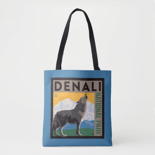 Denali National Park | Howling Wolf Tote Bag (Voorkant)