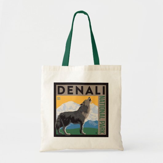 Denali National Park | Howling Wolf Tote Bag (Voorkant)