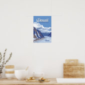 Denali National Park Illustratie Reis Vintage Poster (Keuken)