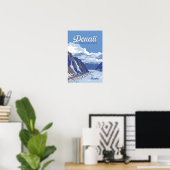 Denali National Park Illustratie Reis Vintage Poster (Thuiskantoor)
