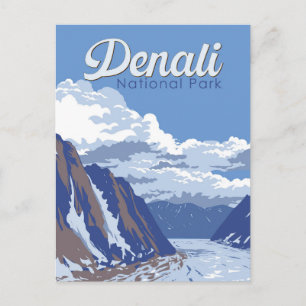 Denali National Park Illustration Travel  Briefkaart