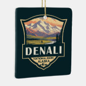 Denali National Park Illustration Travel  Keramisch Ornament (Rechts)