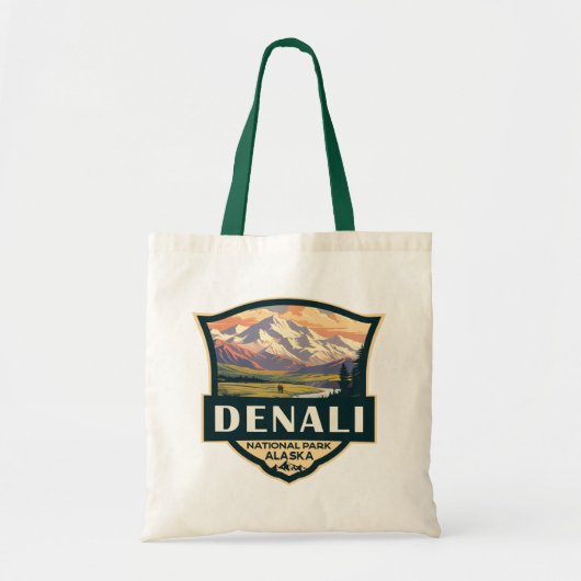 Denali National Park Illustration Travel  Tote Bag (Voorkant)