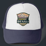 Denali National Park Illustration Travel  Trucker Pet<br><div class="desc">Denali-vectorkunstontwerp. Het park heeft het terrein van toendra,  sparrenbos en gletsjers,  het park is de plek waar wilde dieren leven,  waaronder grizzly beren,  wolven,  mozen,  caribou en Dall schapen.</div>