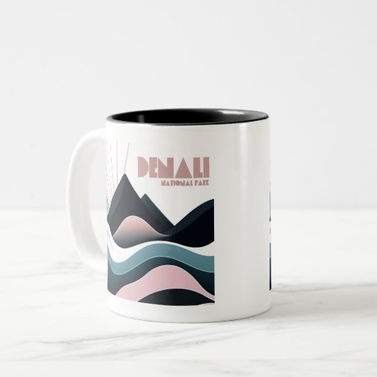 Denali National Park Kleurrijke heuvels Tweekleurige Koffiemok (Voorkant links)
