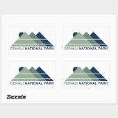 Denali National Park Mountain Sun Rechthoekige Sticker (Vel)