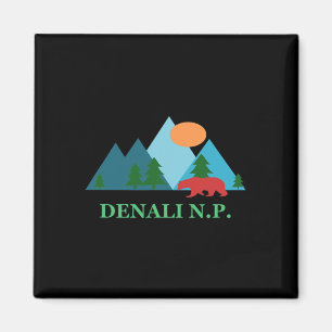 Denali National Park Natuur Scène Vakantie Souveni Magneet
