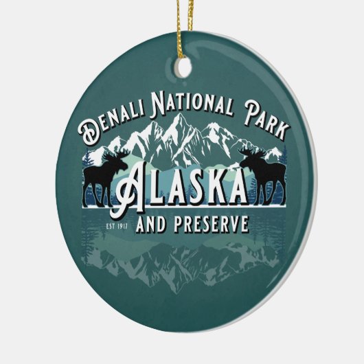 DENALI NATIONAL PARK & PRESERVE HOLIDAY KERAMISCH ORNAMENT (Links)