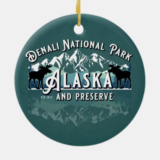 DENALI NATIONAL PARK & PRESERVE HOLIDAY KERAMISCH ORNAMENT (Achterkant)
