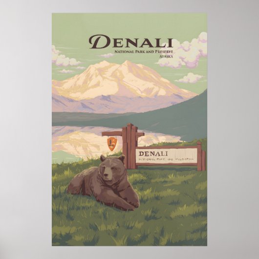 Denali National Park Reisposter Poster (Voorkant)
