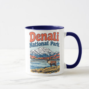 Denali National Park Retro Landschap Eland Mok