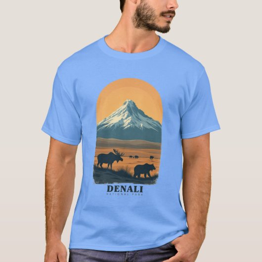 Denali National Park  Retro T-shirt (Voorkant)