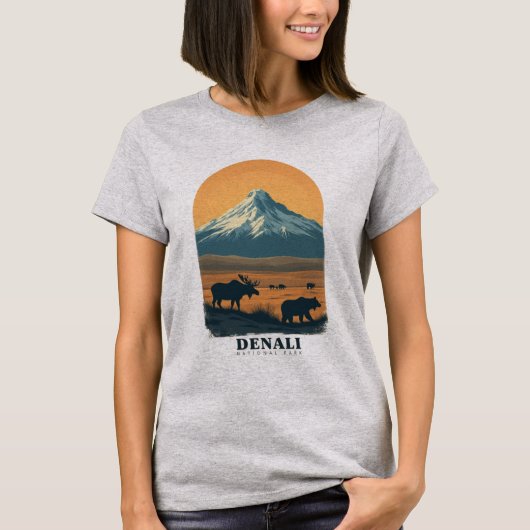 Denali National Park Retro T-shirt (Voorkant)