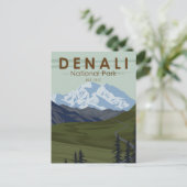Denali National Park Road naar Denali Briefkaart (Staand voorkant)