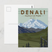 Denali National Park Road naar Denali Briefkaart (Voorkant / Achterkant)