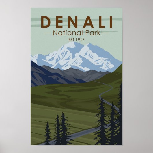 Denali National Park Road naar Denali Poster (Voorkant)