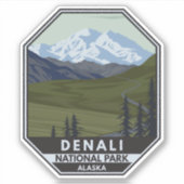 Denali National Park Road naar Denali Sticker (Voorkant)