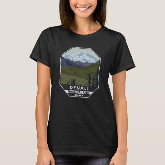 Denali National Park Road naar Denali T-shirt (Voorkant)