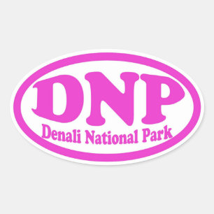 Denali National Park roze ovale sticker