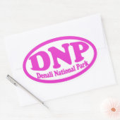 Denali National Park roze ovale sticker (Envelop)