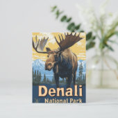 Denali National Park Vintage Travel Briefkaart (Staand voorkant)