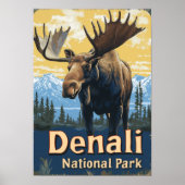 Denali National Park Vintage Travel Poster (Voorkant)