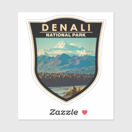 Denali National Park Waterverf Badge Sticker (Vel)